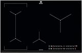 Electrolux Serie 600 Piano Cottura a Induzione 4 Fuochi da Incasso, LIL83443 Bridge 80 cm, Tecnologia Hob2Hood® e Zone Cottura Flessibili, 780x520 mm, Nero