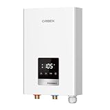 14kW Tankless Water Heater Electric, ORBEK 240 Volt On Demand Instant Hot Water Heater, with LED Digital Display, ETL Certified, Up to 3.38 GPM for 2-3 Point of Use