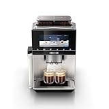 Siemens Kaffeevollautomat EQ900, großes farbiges TFT-Display, 2 Bohnenbehälter, 36 Heiß- und Kaltgetränke, Cold Brew, super leise, Doppeltassenfunktion, Steuerung per App, Edelstahl, TQ907D03