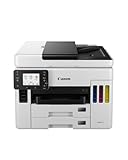 Canon MAXIFY GX7050 MegaTank Multifunktionsdrucker 4in1 (Tintenstrahl, Drucken, Kopieren, Scannen, Faxen, A4, WLAN, LAN, 6,7 cm LCD Touch, Duplex-Druck und -Scan, niedrige Druckkosten, 600 Blatt) weiß