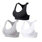 SEGRILA Sujetadores Deportivos para Mujer Multipack Sujetadores de Entrenamiento Acolchados con Espalda Cruzada para Yoga, Negro y Blanco y Gris., XL