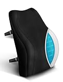 Travel Ease Cojín de Soporte Lumbar Ergonómico, Respaldo de Gel Espuma Viscoelástica para Asiento de Automóvil, Silla de Oficina, Respaldo con Cubierta Antiestática y Correas Ajustables Dobles, Negro
