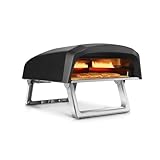 NutriChef Portable Outdoor Gas Pizza Oven - Includes Foldable Feet, Adjustable Heat Control Dial, Burner, Stone & Regulator Hose - Cooks 12" Pizza in 60 Seconds - 25.24'' x 16.14'' x 12.40'' IN