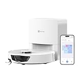 EZVIZ Aspirateur Robot Laveur de Sols 3 en 1, Aspiration 13 000 Pa, Navigation LiDAR, Évitement 125+Obstacles, Sac à Poussière de 4L, MopExtra & MopVibra,Tapis et Poils d'animaux 300 m², RE7 Edge