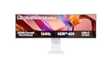 LG UltraWide Monitor 49U950A – 5K QHD Curved Nano IPS 49 Inch, 32:9, 144Hz, 5ms, HDR 400, DCI-P3 98%, G-sync, FreeSync Premium, Built-in KVM & Speakers, USB Type-C, HDMI 2.1, White