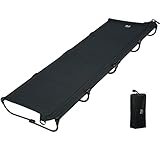 TIMBER RIDGE キャンプベッド ジェットコット UL【20秒展開・パーツ組立不要】 折りたたみ L190.5*W66*H15.5cm 耐荷重102kg キャンプコット きしみ音ない コンパクト 持ち運び簡単 沈み感ない 安定感 ブラック