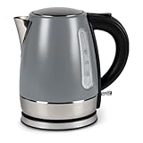 Kampa Cascade 1L Electric Kettle – Compact 1000W Camping Kettle in Grey | Low Wattage Travel Kettle for Caravan, Motorhome & Campervan | Lightweight & Durable Design
