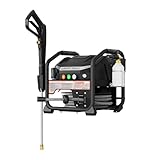 Giraffe Tools Crossfalls Retractable Pressure Washer Max, 3000PSI, 1.45GPM, 1800W Induction Motor, Wall Mounted Electric Power Washer with 50ft Pressure Hose, 4-Nozzles, Foam Cannon, Automatic Rewind