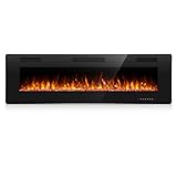 Antarctic Star 42 Inch Electric Fireplace in-Wall Recessed and Wall Mounted, Fireplace Heater and Linear Fireplace with Multicolor Flame, Timer, 750/1500W Control by Touch Panel & Remote