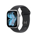 Apple Watch Series 11 GPS 42mm Smartwatch with Space Grey Aluminium Case with Black Sport Band S/M. Sleep Score, Fitness Tracker, Health Monitoring, Always-On Display, Water Resistant