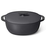 Caraway Enameled Cast Iron Dutch Oven - 8qt Dutch Oven With Lid - 3 Layer Enamel Coating - No Seasoning Required - Compatible With All Stovetops - Oven Safe - No Forever Chemicals - Charcoal
