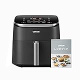 COSORI コソリ ノンフライヤー 6L大容量 家庭用 エアフライヤー DCモーター 高速 最高温230℃ タイマー air fryer 発酵 揚げ物 ポテト 専用レシピ付き ブラック CAF-DC601