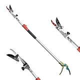 GARTOL Tree Pruner,110cm-166cm Tree loppers Long Reach Telescopic- Lightweight & Strong, Fruit Picker with Rotating Blade Head, Lightweight Aluminum Extendable Handle for Tree Branch Cutter