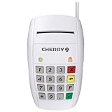 Cherry Smart Terminal ST-2100, Chipkartenleser für KVK, eGK & Elektronische Signaturen, Homebanking, USB-Smartcard Leser, Einhändige Bedienung, 16 Tasten, Weiß