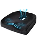 Memory Foam Seat Cushion for Office Chair, Car & Home - Long Sitting Comfort, Tailbone Pressure Relief for Work-from-Home & Office Use - Ergonomic Design, Washable Cover, Lightweight &Durable| Wantell