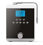 JIANGSS Machine de purificateur d'eau et ioniseur d'eau, Machine à Eau Acide alcaline PH 3-11, jusqu'à -800 mV ORP, électrode à 11 plaques, Filtre à Eau Tactile LCD à Nettoyage Automatique (Noir)