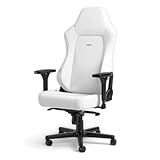 noblechairs Hero Ergonomic Gaming/Office Chair with Adjustable Lumbar Support & Backrest and Lockable Tilt Faux Vegan Leather Supports up to 150 kg, White Edition