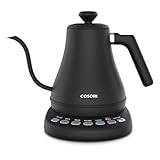 COSORI Electric Gooseneck Kettle with 5 Temperature Control Presets, Pour Over Kettle for Coffee & Tea, 1200W Quick Heating, 100% Stainless Steel Inner Lid & Bottom, 0.8L Tea Kettle, Matte Black