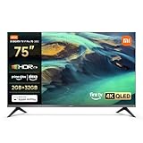Xiaomi TV F Pro 75(190 cm), 4K UHD QLED, Smart TV, Fire OS8, Triple Tuner DVB-C/S/S2/T/T2,HDR10+, 60Hz mit 120Hz Game Boost Mode,MEMC,Sprachsteuerung mit Alexa,2GB+32GB,Kompatibel mit Apple AirPlay