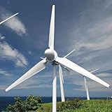 KX-ENERGIE 5000W Horizontaler Windkraftanlage 48V 96V 220V 380V 3Phasen Windräder Windrad Stromerzeugung Windgenerator Komplettanlage Windmühle mit 3 Flügeln Windturbine für Heimgebrauch