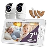 Comfyer BM01 7" Split-Screen Baby Monitor with 2 Cameras and Audio No WiFi