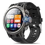 2026 Neu 4G Android Smartwatch Herren mit SIM-Kartenslot Rund Unr 1,43" AMOLED Smart Watch 3 GB RAM + 32 GB ROM GPS Integriert WiFi 180° Drehbare Kamera 750 mAh Unterstützt Anrufe/SMS/Apps(47mm)