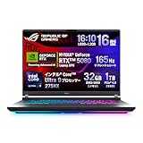 ASUS ゲーミングノートPC ROG Strix G16 G615LW 16インチ RTX 5080 Core Ultra 9 275HX メモリ 32GB SSD 1TB リフレッシュレート165Hz RGB イルミネートキーボード Windows 11 動画編集 PC Game Pass 3ヶ月利用権付き エクリプスグレー G615LW-U9R5080