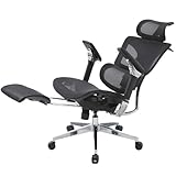 MeVER Chair Pro ver1.0, エルゴノミックオフィスチェア, 6Dアームレスト, メッシュバック, アルミニウムフレーム, ブラック/グレー (Black)