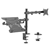 Toboli 2en1 Support Écran et Support ècran Ordinateur Portable Bras Articulé pour Laptop Porte-ordi VESA 75x75/100x100 PC Informatique Pied Socle d'écran