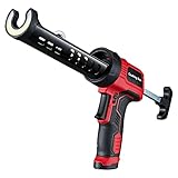 MARSOSAUR Caulk Gun, Non-Drip Electric Caulking Gun with 300 KG Thrust, Cordless Silicone Tool Gun with Constant Flow Tech, Lightweight 10oz Caulk Guns with LED Light
