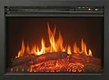 CHEMIN'ARTE Chimenea eléctrica empotrable Oxford con Efecto de Llama Leds - Chimenea eléctrica con calefacción – Inserto de Chimenea - Mando a Distancia - 61x20x45cm