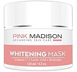 SKIN LIGHTENING Whitening Cream Mask. Use as Dark Spot Corrector to Brighten Dark Skin. Natural Whitening Cream Mask for Face Body Dark Spots and Age Spots. Contains Vitamin C + B3 + Lactic Acids + Various Clays. Face Legs Body Knee Elbow Skin Brighteners. Popular with Korean Japanese Women Men - 100% Satisfaction GUARANTEED 4.2oz