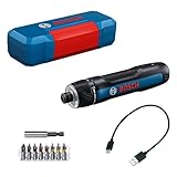 Bosch Professional tournevis sans-fil Bosch GO 3 (avec set de 8 embouts, porte-embout, câble USB-C, mini coffret), Blue, 06019H2201