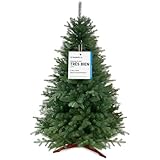 Sapin de Noël Artificiel 180 cm 100% PE - Gagnant du Test - Branches moulées réalistes, fourni avec Support en Bois et Sac de Rangement – Pure Living