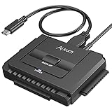 Alxum IDE SATA Adapter - 2.5/3.5'' SATA & IDE HDD Festplatten Konverter mit USB 3.0 und Netzschalter, 12V/2A Netzteil und USB-C Kabel