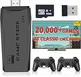 Wireless Retro Game Console, Retro Game Stick with Built-in 23 Emulators, 20,000+ Games, 4k Hdmi Output, and 2.4GHz Wireless Controller, Plug and Retro Play Video Games for Tv