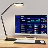 LitONES LED Desk Lamp for Home Office, Eye-Caring Modern Desk Light, 3 Color Temperature 10 Brightness Computer Light, Dimmable Desk Light with Memory & Timer Func, Metal Swing Arm Table Lamp