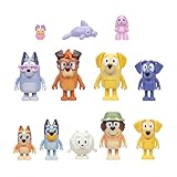 Bluey Super Fan Figurines for Toddlers Set, 11 Character Pack with Exclusive Figures, Toddler Figurine Toys Includes, Bingo & More, Ages 3+