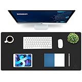 K Knodel Leather Desk Pad, Large Office Desk Protector, Laptop Mat for Desk, Black (35.4"x17")