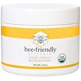BeeFriendly Organic Face and Eye Cream, USDA Certified Organic Facial Moisturizer, All In One Natural Face, Eye, Neck, Decollete Cream Reduces Wrinkles & Lines, 2 oz