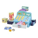 Bluey Cash Register Playset, Interactive Play Register with Detachable Scanner, Toy Credit Card, and Dollar Bucks, Shopping Toys for Kids Ages 3+