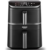 COSORI TurboTower Dual Air Fryer 10.8L, Space-Saving Double Stack Airfryer, Turbo Blaze Tech for Faster & Even Crisp Results, 3-Layer Cooking to Prepare Full Meals at Once, Energy Efficient