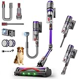 Circlio Aspiradora Sin Cable 58000Pa/600W/80Min, Escoba Aspiradora sin Cable Potente con Brazo Flexible, Manguera Extensible de 1m, Srotolatore di Peli di Animali, para Suelo/Alfombra/Pelo de Animal