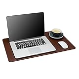 Gallaway Leather Tapete de escritorio, bloc de escritura de escritorio, almohadilla de oficina, mediano de 24 x 14 pulgadas, marrón oscuro, tapetes en la parte superior de los escritorios, listo para