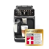 Philips Serie 5500 Kaffeevollautomat – LatteGo Milchsystem, 20 heiße und kalte Kaffeespezialitäten, 40% leiser mit SilentBrew, QuickStart, Schwarz/Grau (EP5544/50)