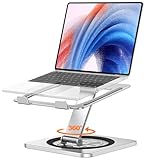 EOIWUY Soporte Portatil Escritorio, [360° Giratoria Base] Elevador Portatil de Aleación Aluminio, Ergonómica & Plegable Laptop Stand para Trabajo en Equipo Compatible con MacBook Pro/Air, HP (10-16")