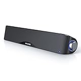 Nylavee Computer Speakers, Hi-Fi Stereo Computer Sound Bar with Bluetooth & 3.5mm Aux, USB/USB-C Powered for Desktop PC, Laptop & Monitor, Built-in Mic and Headphone Jack