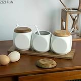 ノルディックホワイトセラミック調味料ジャーセット、キッチンスパイスオーガナイザー、クリエイティブソルトアンドペッパーストレージ、ホームツール - カラー: 3-piece set