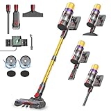 Aodebiao V16 Aspirateur Balai sans Fil 55Kpa/600W/80Mins, Aspirateur sans Fil Puissant, Écrans Tactiles LED, Mode Automatique, Brosse Anti-Emmêlement pour Tapis, Sols Durs et Poils d'animaux