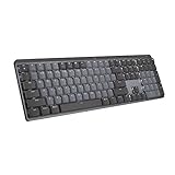 Logitech MX Mechanical Wireless Illuminated Performance Keyboard, Tactile Quiet Switches, Backlit Keys, Bluetooth, USB-C, macOS, Windows, Linux, iOS, Android, Metal, Graphite